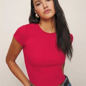 Reformation Muse Tee in Lipstick